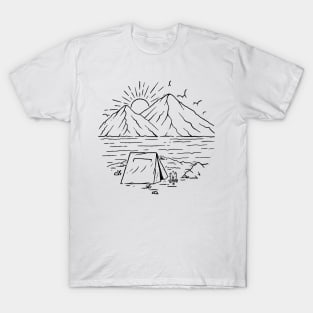 Camping Lake and Mountain T-Shirt